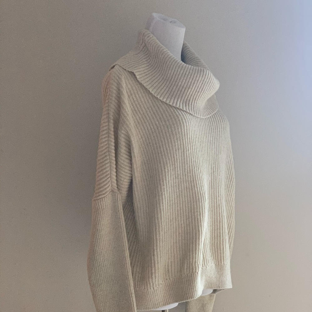 Lucky Brand Oversized Turtleneck Sweater L/XL Cozy Relaxed Boho Knit Pullover - Picture 2 of 5